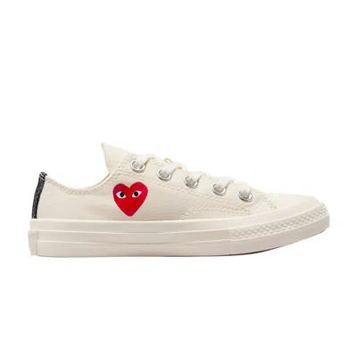 Pre-owned Converse Comme Des Garçons Play X Chuck 70 Low Ps 'single Heart - Milk' | Cream | Kid's Size 13