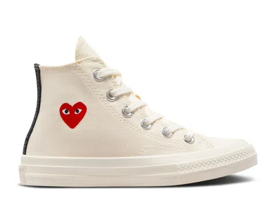 Converse Comme Des Garçons Play X  Chuck 70 High Ps 'single Heart - Milk' In White
