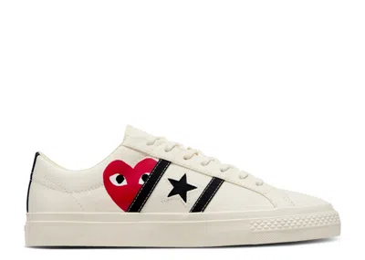 Converse Comme Des Garçons Play X  One Star Academy Pro 'milk Black' In White