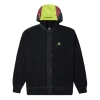 Converse Contrast Color Stitching Zipper Hooded Jacket Couple Style Black In Multi