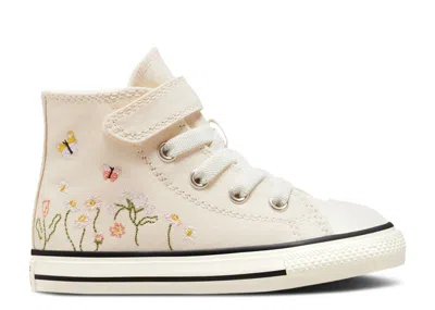 Converse Babies'   Chuck Taylor All Star Easy-on High Td 'embroidered Floral Print - Natural Ivory' In White
