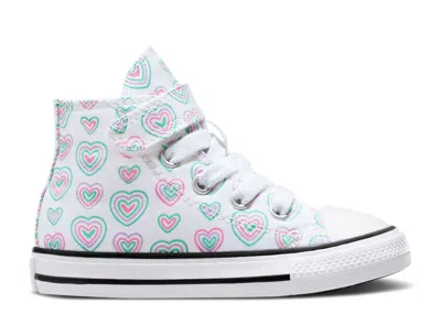 Converse Babies'   Chuck Taylor All Star Easyon High Td 'hearts' In White