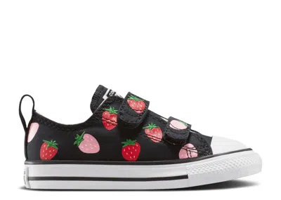 Converse Babies'   Chuck Taylor All Star Easyon Low Td 'strawberries' In Black