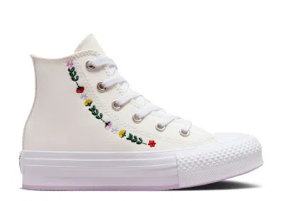 Converse Chuck Taylor All Star Eva Lift Platform High Ps 'floral Embroidery' In White