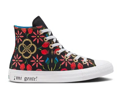 Converse Chuck Taylor All Star High 'mi Gente Capsule - Floral Otomi Print' In Black
