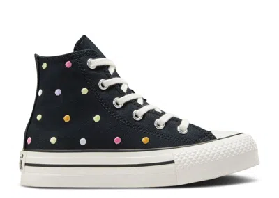 Converse Chuck Taylor All Star Lift Platform High Ps 'embroidered Polka Dots' In Black