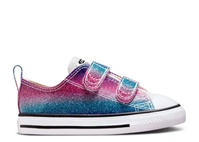 Converse Babies'   Chuck Taylor All Star Low Easy-on Td 'glitter Drip' In White
