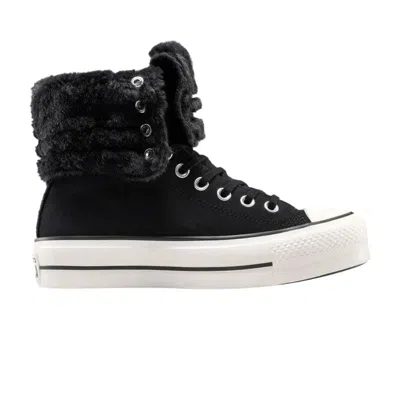 Pre-owned Converse Wmns All Star Fold Over Lift Hi 'black' | Women's Size 7.5