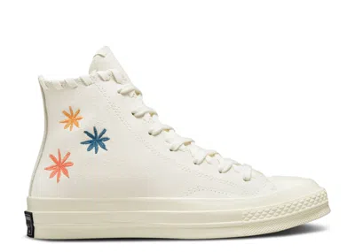 Converse Wmns Chuck 70 High 'embroidered Floral - Egret' In White
