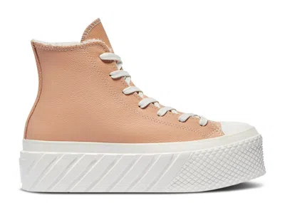 Converse Wmns Chuck Taylor All Star 2x Platform High 'cozy Sherpa - Vachetta Beige' In Pink