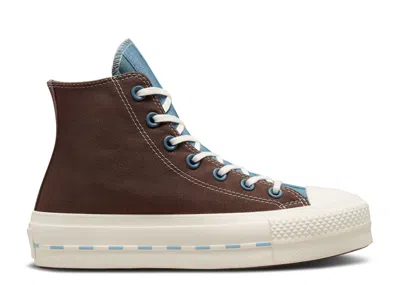 Converse Wmns Chuck Taylor All Star Lift Platform Crafted Canvas High 'brazil Nut Indigo Ox In Brown