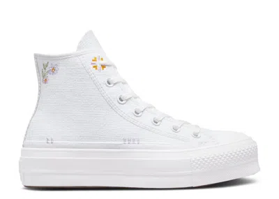 Converse Wmns Chuck Taylor All Star Lift Platform High 'autumn Embroidery - White'
