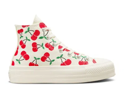 Converse Wmns Chuck Taylor All Star Lift Platform High 'cherries' In White