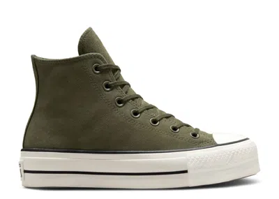 Converse Wmns Chuck Taylor All Star Lift Platform High 'colorful Suede - Utility' In Green
