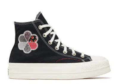 Converse Wmns Chuck Taylor All Star Lift Platform High 'crafted Patchwork' In Black