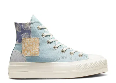 Converse Wmns Chuck Taylor All Star Lift Platform High 'denim Patchwork' In Blue