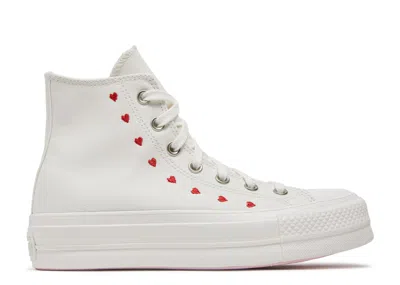 Converse Wmns Chuck Taylor All Star Lift Platform High 'embroidered Hearts - White'