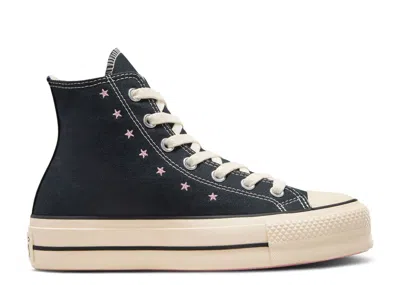 Converse Wmns Chuck Taylor All Star Lift Platform High 'embroidered Stars - Black Lotus Pin