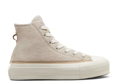 Converse Wmns Chuck Taylor All Star Lift Platform High 'faux Mohair - Egret' In White