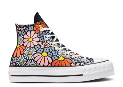 Converse Wmns Chuck Taylor All Star Lift Platform High 'floral' In Black