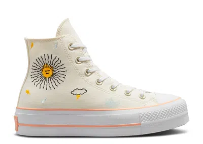 Converse Wmns Chuck Taylor All Star Lift Platform High 'floral Embroidery' In White