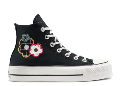 Converse Wmns Chuck Taylor All Star Lift Platform High 'floral Patchwork' In Black