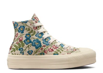 Converse Wmns Chuck Taylor All Star Lift Platform High 'floral Tapestry' In White