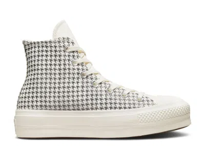 Converse Wmns Chuck Taylor All Star Lift Platform High 'houndstooth Shine - Egret Pure Silv In White