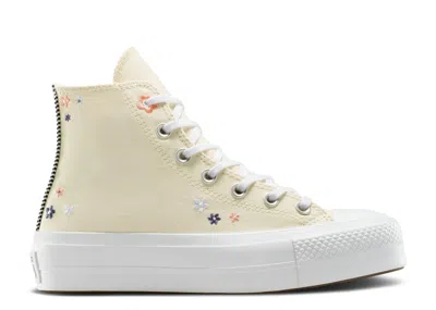 Converse Wmns Chuck Taylor All Star Lift Platform High 'petite Petals - Light Dune' In White