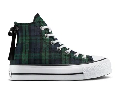 Converse Wmns Chuck Taylor All Star Lift Platform High 'plaid' In Green