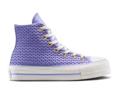 Converse Wmns Chuck Taylor All Star Lift Platform Knit High 'violet Heat' In Purple