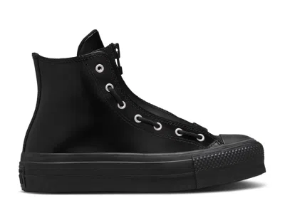 Converse Wmns Chuck Taylor All Star Lift Platform Leather High 'total Eclipse' In Black