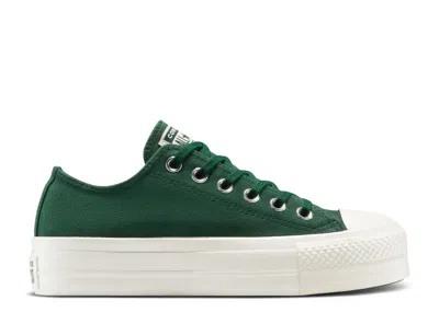 Converse Wmns Chuck Taylor All Star Lift Platform Low 'colorful Suede - Branch Out' In Green