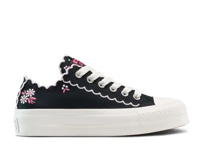 Converse Wmns Chuck Taylor All Star Lift Platform Low 'embroidered Flowers - Black'