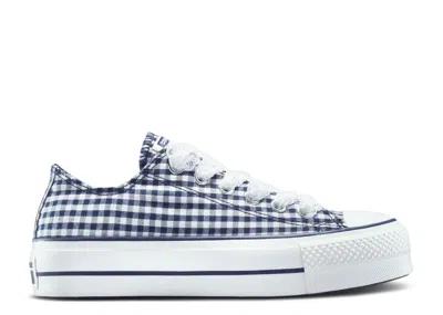 Converse Wmns Chuck Taylor All Star Lift Platform Low 'gingham' In Blue