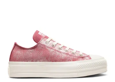 Converse Wmns Chuck Taylor All Star Lift Platform Low 'suede Shimmer - Royal Flush Pink'