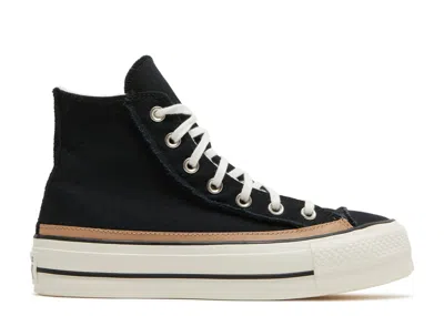 Converse Wmns Chuck Taylor All Star Raw Edge Platform High 'black Champagne Tan'