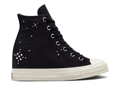 Converse Wmns Chuck Taylor All Star Wedge Platform High 'pearls & Studs - Total Eclipse' In Black