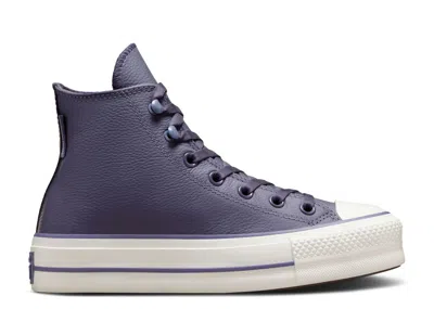 Converse Wmns Chuck Tayor All Star Lift Platform High 'weatherized Leather - Lavender Ash' In Purple