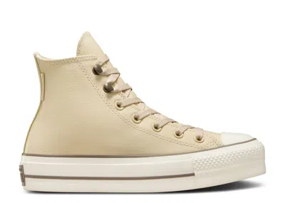 Converse Wmns Chuck Tayor All Star Lift Platform High 'weatherized Leather - Miso Glaze' In White