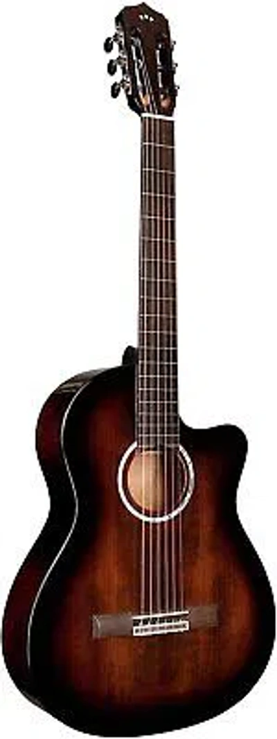 Pre-owned Converse Cordoba Fusion 5 Sonata Burst Acoustic-electric Cutaway Nylon String Guitar,... In Brown