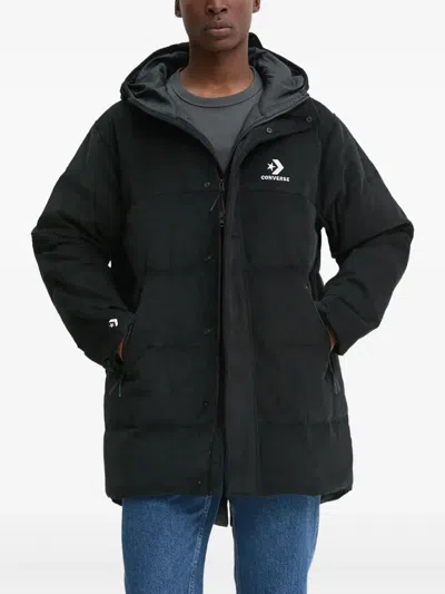 Converse Corduroy Hooded Jacket In Black