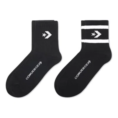 Converse Core Twin Pack Mid-crew Quarter Socks 'black'