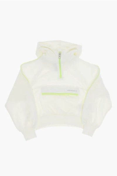 Converse Cotton Blend Hoodie With Half Zip In Multi