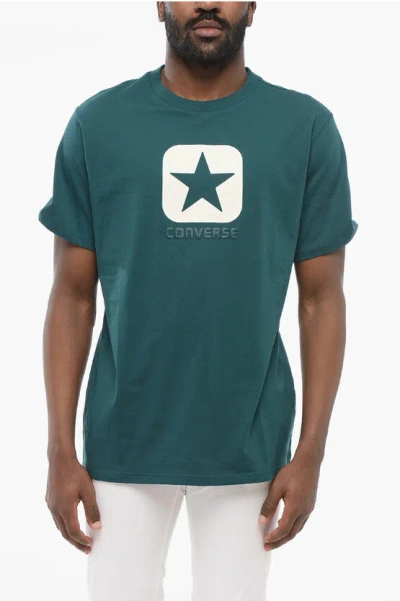 Converse Cotton Crew-neck T-shirt With Contrasting And Embossed Logo