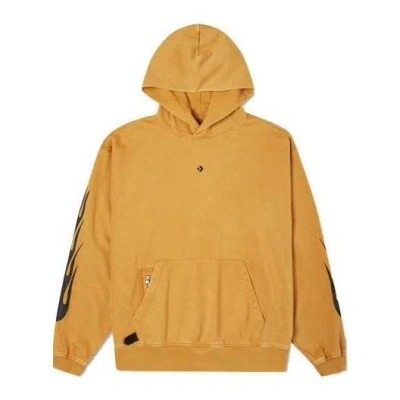 Converse Court-ready Cloud Washed Graphic Hoodie 'wheat' In Orange