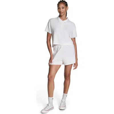 Converse Cropped Waffle Polo In White