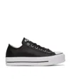 Converse Ctas Lift Clean Ox Sneakers In Black