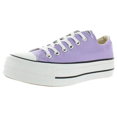 Converse Ctas Lift Ox Womens Trainers Canvas Platform Sneakers In Purple