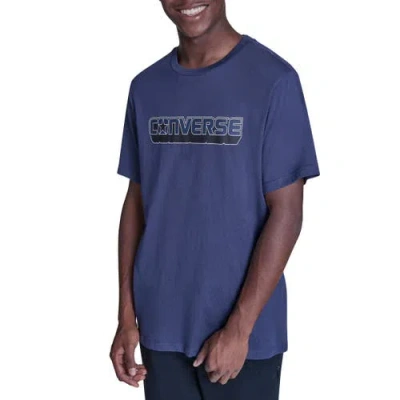 Converse Dimension Logo Tee In Blue